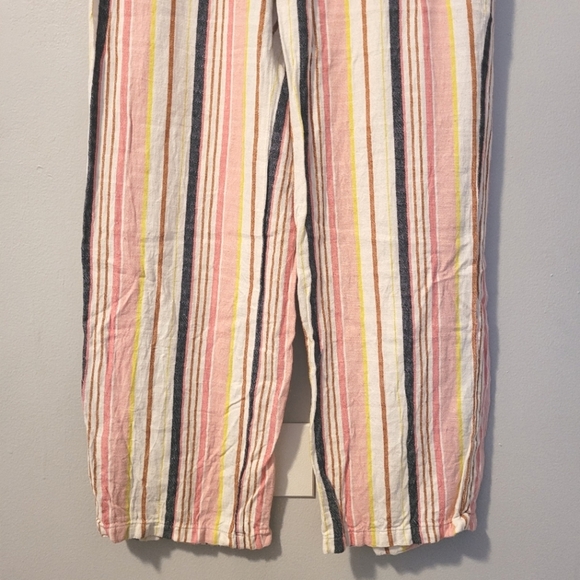 Old Navy colorful Striped pants pull-on elastic drawstring linen blend Women's L - Picture 5 of 11